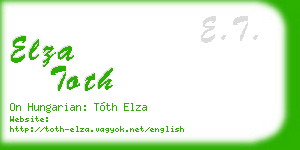 elza toth business card