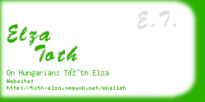 elza toth business card